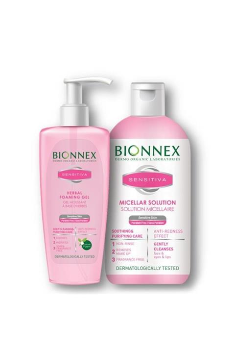 Bionnex Sensitiva Misel Solüsyon 250ml + Sensitiva Yüz Yıkama Jeli 200ml