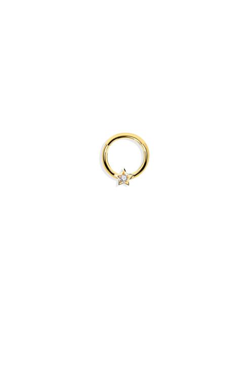 Kulağına Küpe Yıldızlı Tek Halka Piercing
