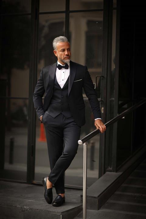 Fc Plus Erkek Lacivert Yelekli Smokin 5972