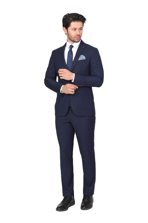 White Stone Helsinki Slim Fit 8 Drop Takım Elbise Lacivert