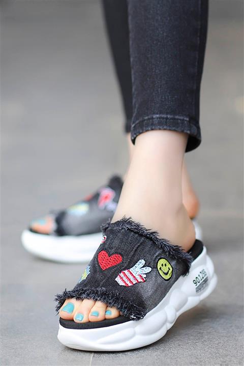 Madam Tarz Becca Kot Terlik Emoji Siyah