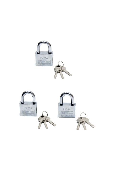 horussweetshop Akıllı Anahtarlı Asma Kilit 3lü Set - Mastercare Tri-moon Master Anahtarlı 3 Lü Çelik Asma Kilit