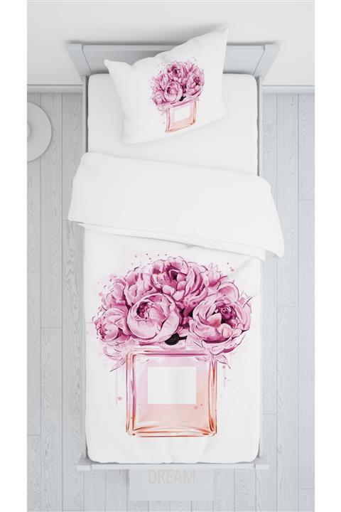 Consept Home Beyaz Pembe Parfüm Sadece Yatak Örtüsü 140 x 220 Hm-b79