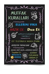 Vice Mor Çerçeve Siyah Temalı Mutfak Kuralları Magnet 24x34 cm