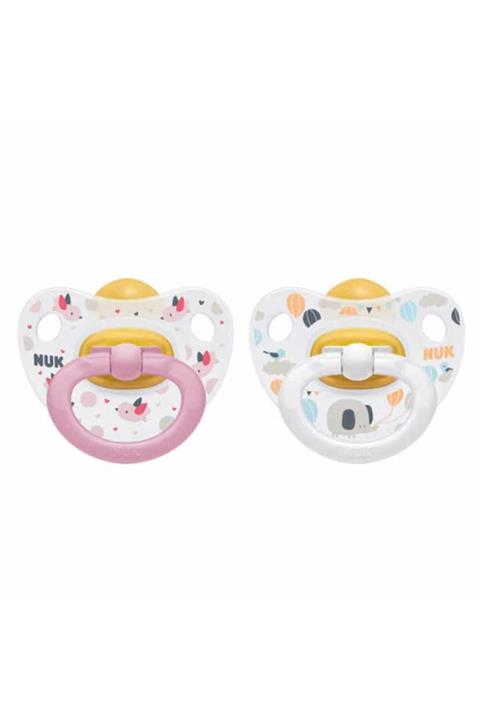 Nuk Happy Kids Kauçuk Emzik 2li 6+ Ay - Kız