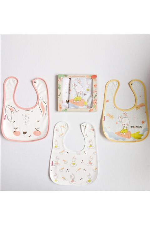 Bebechi Tavşan Desenli 3 Lü Mama Önlüğü