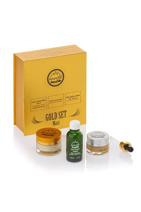 Neweffe Kozmetik Gold Set Maxi -anti-aging Gold Yüz Kremi- Bal Özlü Göz Bakım Kremi- Anti-aging Yüz Serumu