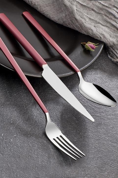 Avcı Pink Touch Mat 36 Parça Çatal Kaşık Bıçak Takımı 18/10 Paslanmaz Çelik