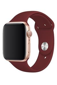 MobileGarage Apple Watch Uyumlu Spor Silikon Kordon 38 - 40 Mm Bordo