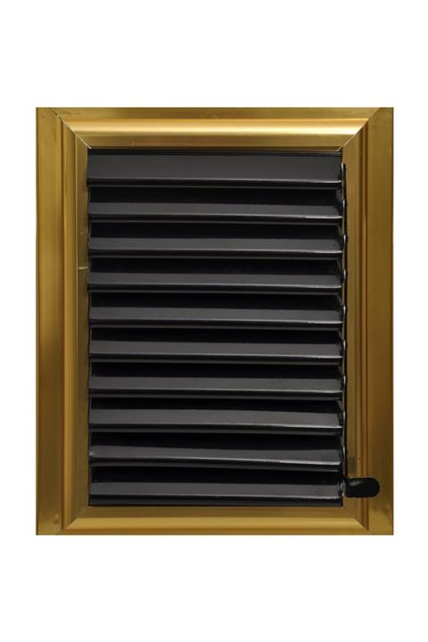 EYLÜL TASARIM Siyah Altın Dekoratif Alüminyum Banyo Wc Panjuru 60x55cm