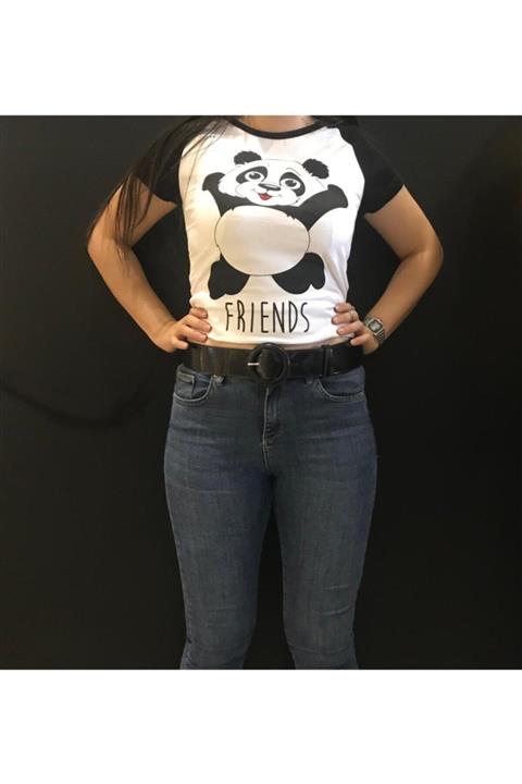 Panda Kadın Siyah Yuvarlak Tokalı Rugan Kemer