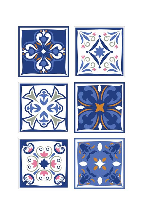 Artikel Desen-17 Folyo Kaplama Fayans Sticker Dekoratif Sticker Yer Mutfak Banyo Sticker Retro Karo Sti