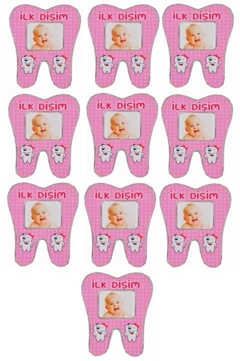 Happyland Pembe Ilk Dişim Foto Magnet Diş Şeklinde Mıknatıslı Ve Ayakta Durabilir Özellikte 8x10 Cm 10 Adet