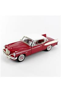 Road Signature 20018 1/18 1958 Studebaker Golden Hawk, Claret, Sergilemeye Hazır Metal Araba Modeli