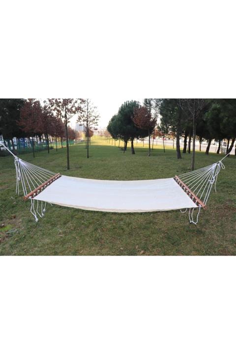 EXİZTİCARET Beyaz Çift Kişilik Bez Hamak