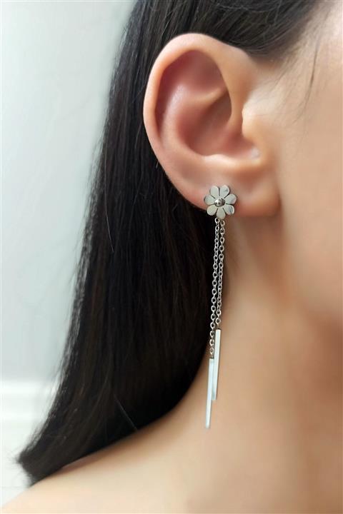 Çlk Accessories Çelik Çiçek Figür Sallantı Küpe Trküpe34129 B34003