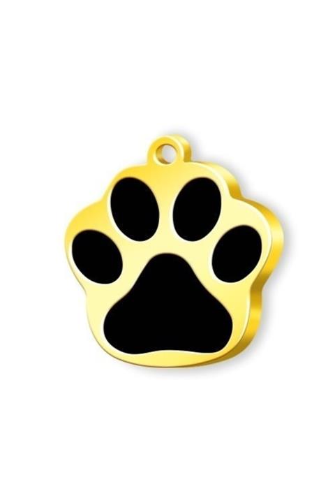 altın pati Altın Kaplama Pati Küçük Künye  Siyah