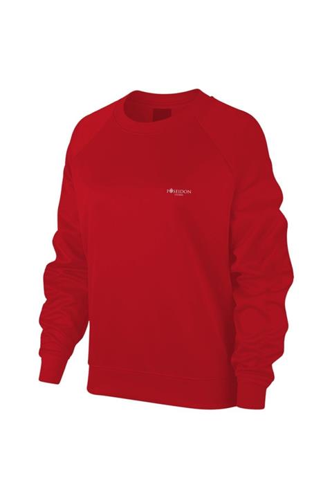 POSEIDONSTORM Büyük Beden Kadın Kırmızı Günlük Sporcu Sweatshirt 3xl-9xl M1
