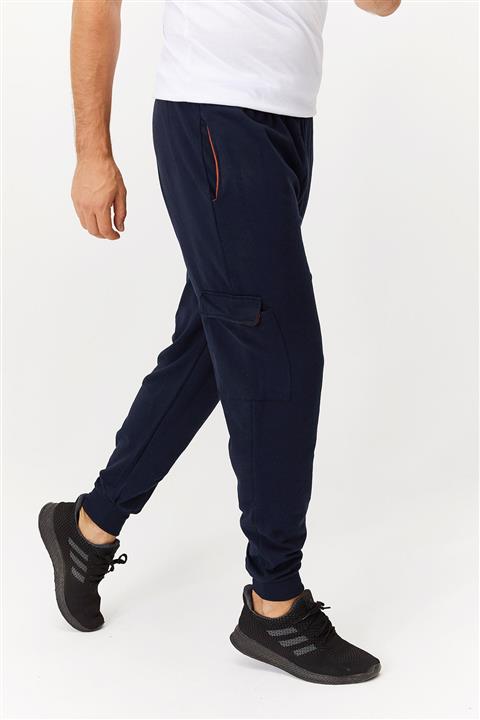 Depovip Erkek Lacivert Kargo Cepli Manşetli Eşofman Altı