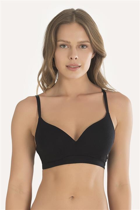 NBB Kadın Siyah Kaplı Seamless Desteksiz Sütyen