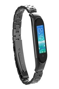 dijimedia Xiaomi Mi Band 5 Akıllı Bileklik Kordon Kayış Metal Siyah