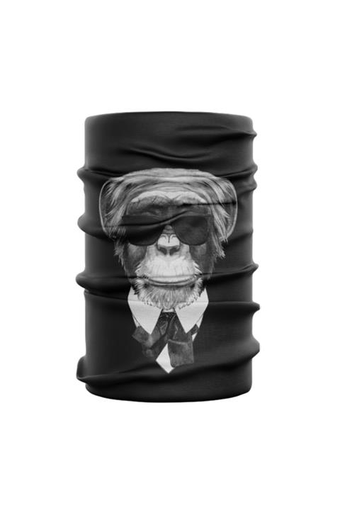 bobaringa Dijital Baskı Siyah Tasarım Boyunluk