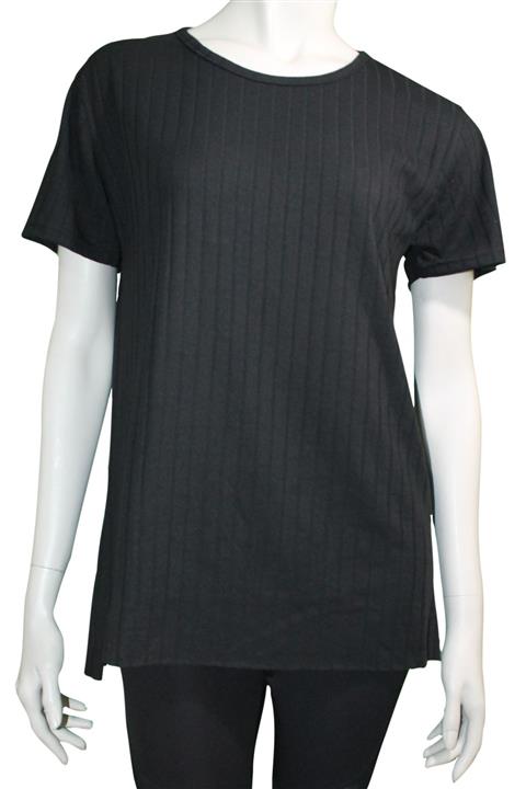 Mina Kadın Siyah Pamuklu T-shirt