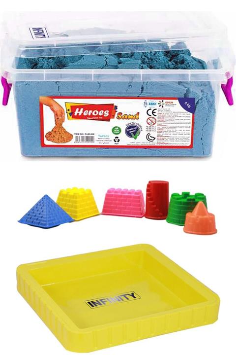 HEROES 5kg Kinetik Kum Turkuaz, Büyük Kum Havuzu Ve Kale Kum Kalıpları Seti