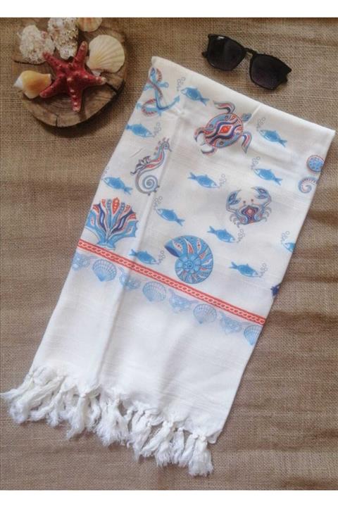 Rue Tasarım Deniz Hayvanları Dünyası Bamboo Peştemal