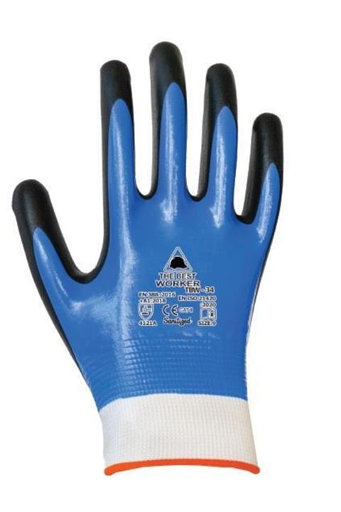 THE BEST WORKER Tbw34 Çift Kaplı Mavi Eldiven