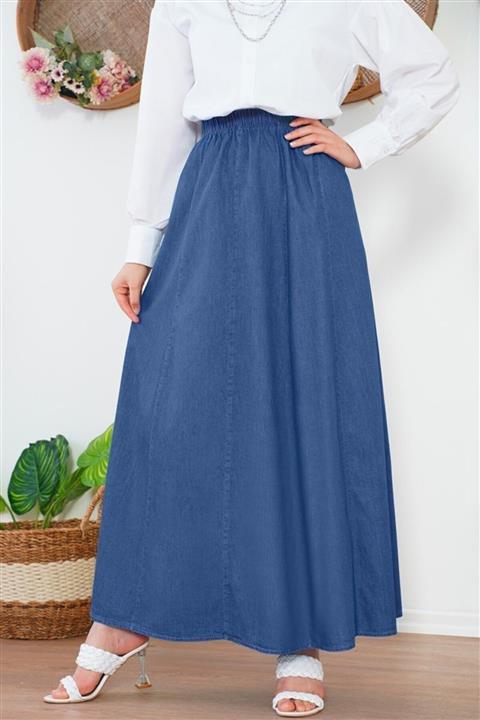 Afilva Kadın Denim Sportif Kot Etek