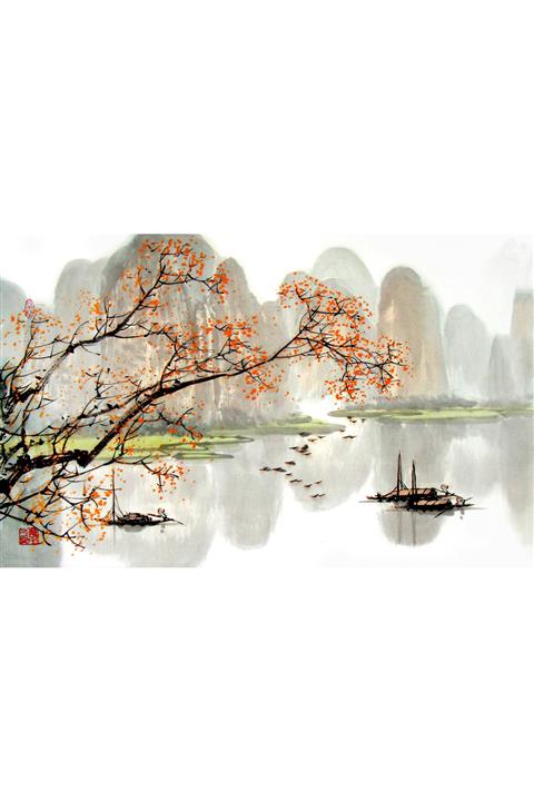 DecoPRO Çizim Manzara 3d Tek Parca Poster Duvar Kagıdı