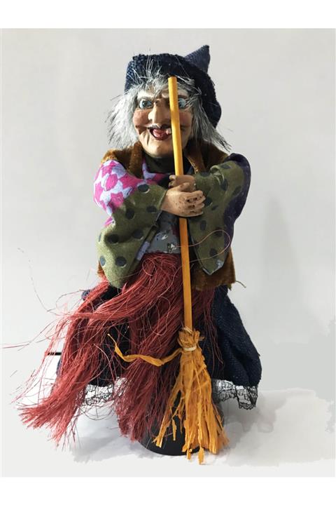 LAUREL DREAM Sensörlü Sesli Işıklı Ayakta Duran Mavi Elbiseli Cadı 25 Cm