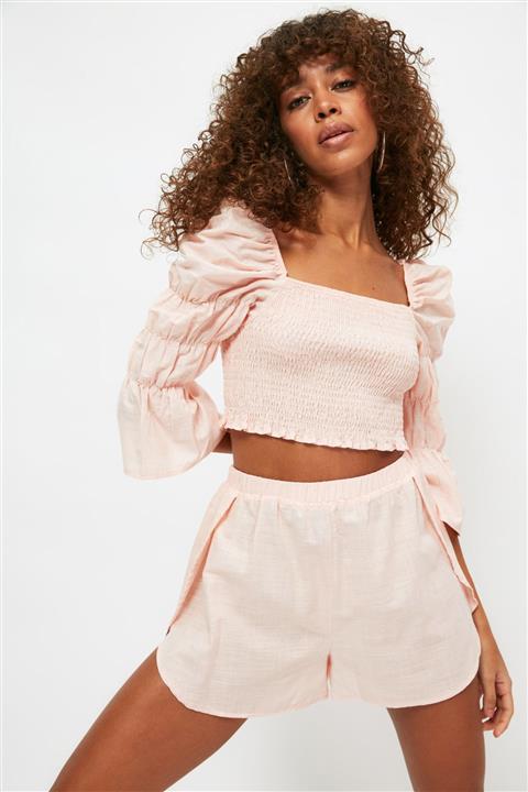 TRENDYOLMİLLA Pudra Gipe Detaylı Alt-Üst Takım TBESS21AU0309