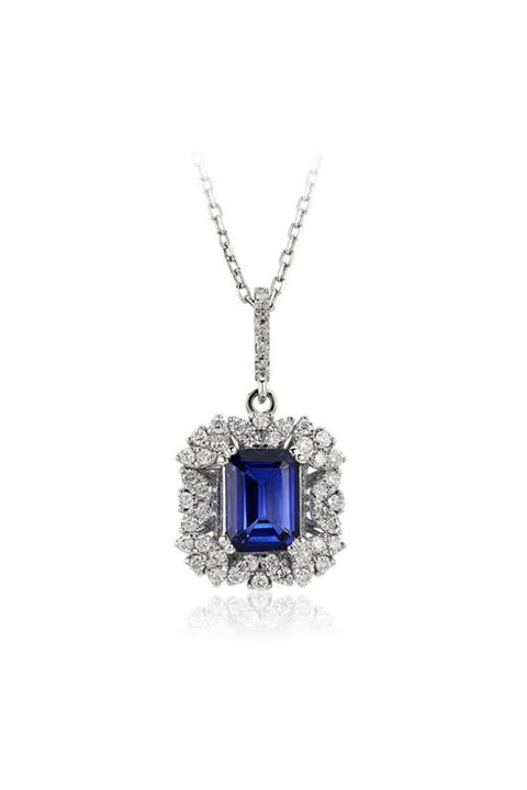 Sembol Gold Kadın 1.68 ct Pırlanta Safir Kolye