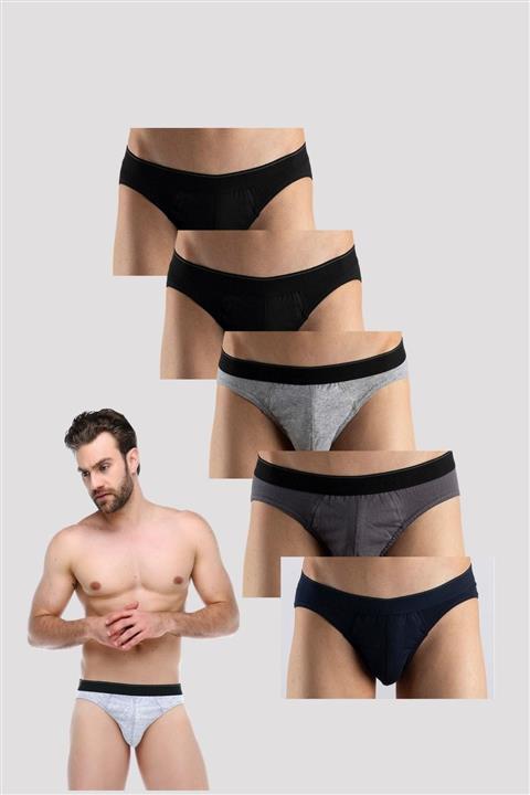 Guda Erkek Siyah 5li Paket Basic Slip 19507