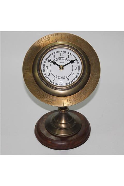 Modacımgür Pirinç Masa Üstü Saat Dekoratif Hediyelik