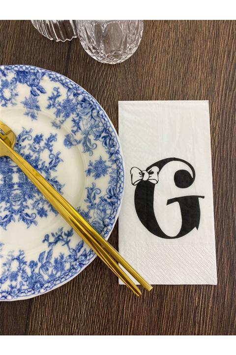 busrasdesign G Harfi Sunum Peçetesi 20li