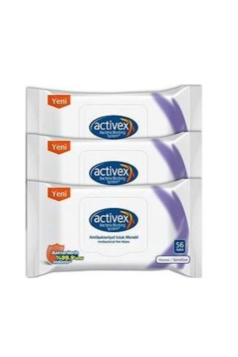 Aktivex Activex Antibakteriyel  Hassas Koruma 56'lı Paket 3 Lü Paket Islak Havlu