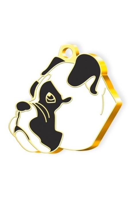 altın pati Altın Kaplama Boxer Köpek Künyesi (beyaz)