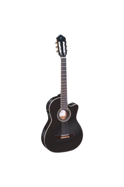 Ortega Rce145bk Thinline Elektro Klasik Gitar (siyah)