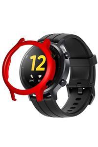 Microcase Oppo Realme Watch S Uyumlu Kırmızı Önü Açık Tasarım Rubber Kılıf