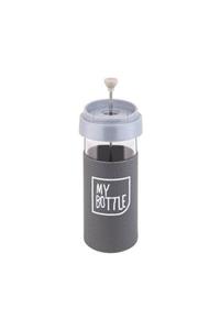 ALCODESIGN Gri French Press Deri Kılıflı Mug 450ml