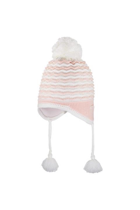 POKY BEBE Yeni Sezon Desenli Kız Bebek 1-4 Yaş Kulaklı Polar Bere-2630-05