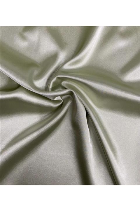 KUMASMODAM Yeşil Renk %100 Ipek Saten Kumaş En 1,50 Mt