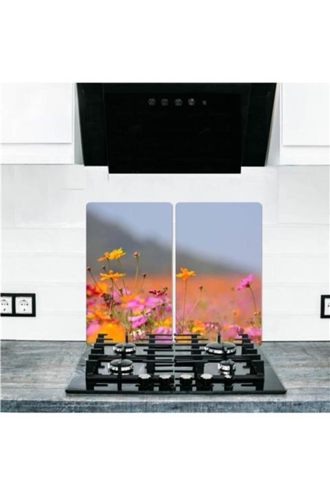 Saban 2' Li 30x52 Cm Cam Ocak Koruyucu Cam Kesme Tahtası Model 350