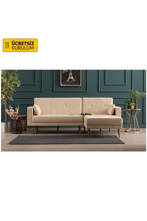 Vivense DUBLİN YATAKLI KÖŞE KOLTUK KREM-Sağ Köşe