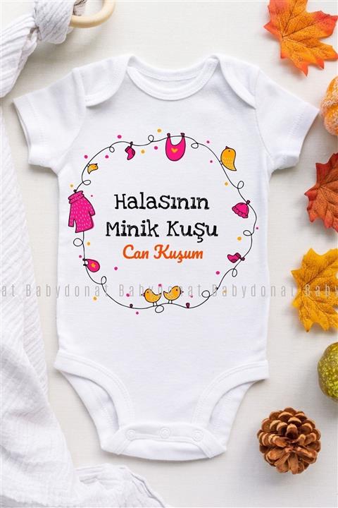 Babydonat Halasının Can Kuşu Desenli Kısa Kol Kız Body