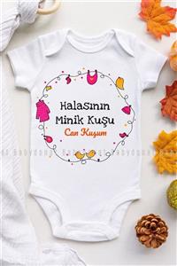 Babydonat Halasının Can Kuşu Desenli Kısa Kol Kız Body