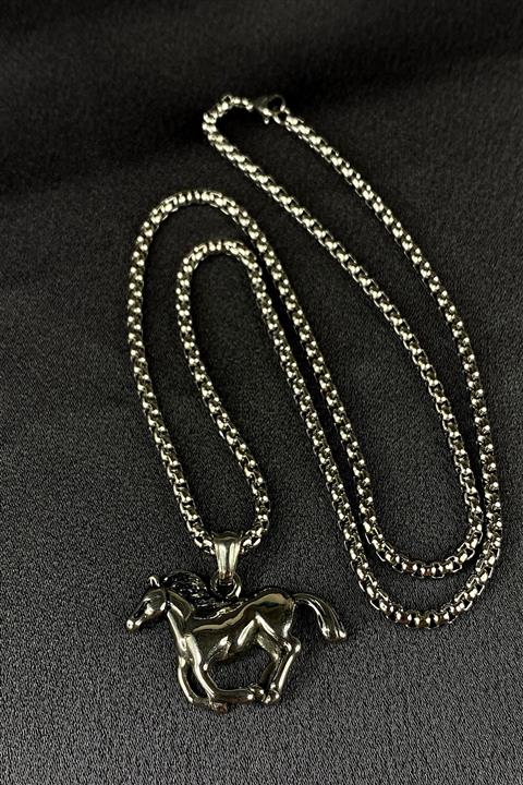MOONİ ACCESSORİES Horse At Model 316l Çelik Zincirli Kolye